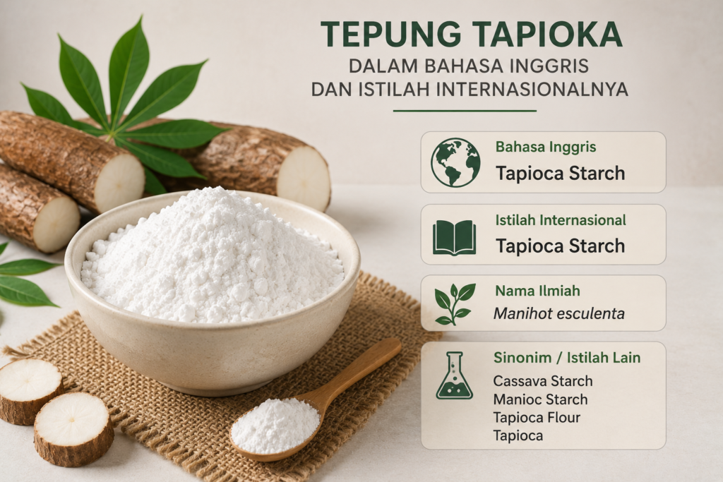 istilah terjemahan bahasa inggris tepung tapioka