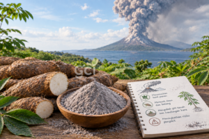 Abu Vulkanik Anak Krakatau dan Dampaknya ke Singkong